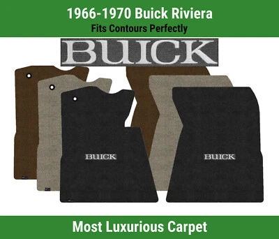 Alfombrillas delanteras Lloyd Luxe para Buick Riviera '66-70 con Buick plateado en gris oscuro Foto 1 de 4