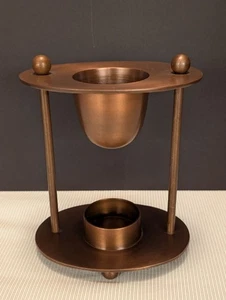 Calentador de aceite de cobre vintage y candelabro aceites esenciales de incienso - Imagen 1 de 6