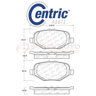 Centric Posi Quiet Disc Brake Pads w Shims for 2013-2017 Ford Taurus 3.5L V6 lq - Image 1 of 4