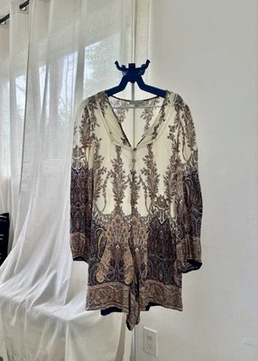 Pantalones Cortos Mameluco Luuske Boho Para Mujer Talla L | Suave Beige Marrón Viscosa Una Pieza Foto 1 de 4