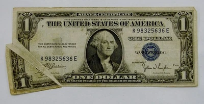 1935 C - $1 Silver Certificate - w/ Gutterfold Error - Circulated - Image 1 of 3