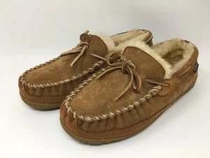 LL Bean Damen-Hausschuhe böse gute Lammfell-Mokassins Wildleder - schöner Zustand Größe 9 - Bild 1 von 7