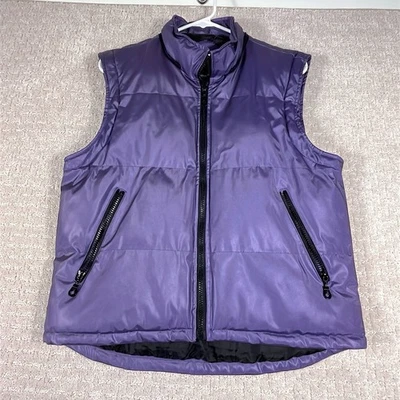 KC Collections Puffer Vest Jacket Women’s Sz Small Zip Pockets Purple Sleeveless - Image 1 of 4