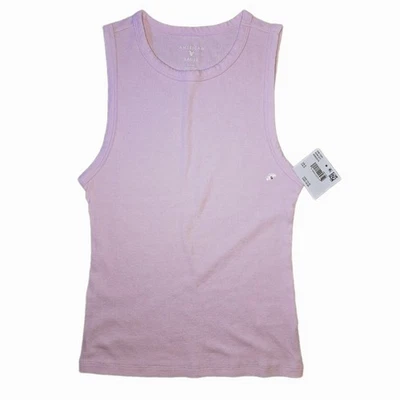 Camiseta sin mangas American Eagle acanalada Boyfriend Muscle | Lila pálida | Pequeña Foto 1 de 3