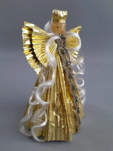 Rauschgoldengel mit Wachsgesicht Engelshaar Figur 16cm Engel Wachs Weihnacht alt - Bild 1 von 18