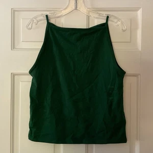 Camiseta sin mangas J.Crew elástica mezcla de algodón delantal Fern Canyon verde talla L nueva con etiquetas - Imagen 1 de 8