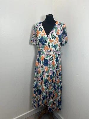 Phase Eight Multi Floral Essie Pleated Dress With Belt Size 14 NEW Wedding NEW - Image 1 of 4