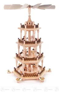 Pyramide mit Christi Geburt, 3-stöckig, für Kerzen d=14mm BxHxT 36cmx51,5cmx36cm - Picture 1 of 1