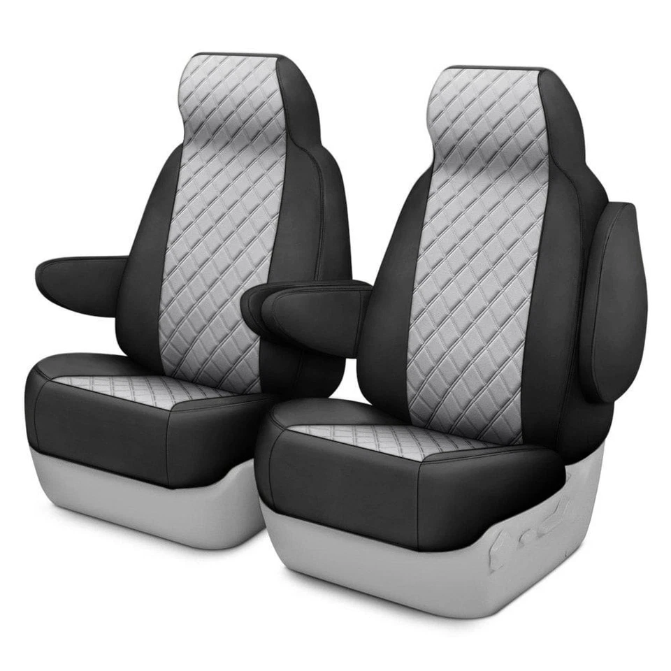 For Toyota Sienna 11-20 Neoprene 1st Row Black & Gray Custom Seat Covers Foto 1 de 1