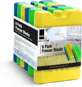 KEPLIN Freezer Blocks for Cooler Bags - Reusable Ice Packs for Lunch box LARGE 6 - Picture 1 of 7