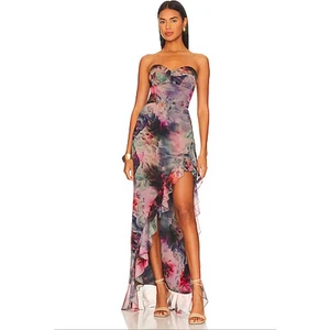 NUEVO SIN ETIQUETAS Vestido Maxi Amanda Uprichard Esperanza Satinado Sin Mangas, Talla L  - Imagen 1 de 7