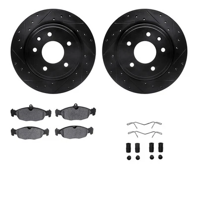 For Jaguar XK8 97-06 Drilled & Slotted Rear Brake Kit w Semi-Metalic Pads - Image 1 of 2