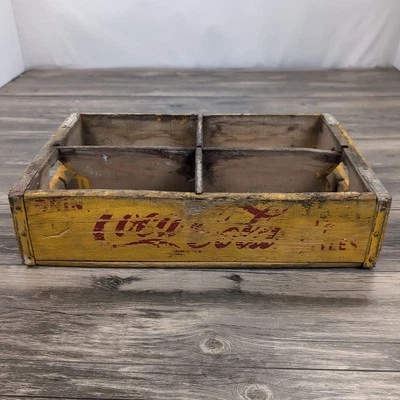 Caja de madera vintage de Coca Cola rústica y refresca envejecida publicidad 17x11x4" Foto 1 de 4