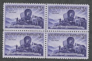 US. 950. 3c. Centenary of the Settlement of Utah. Block of 4. MNH. 1947 - Picture 1 of 1