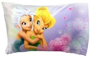Disney Fairies Tinkerbell Floral Frolic Reversible Pillowcase measures 20" x 30" - Picture 1 of 6