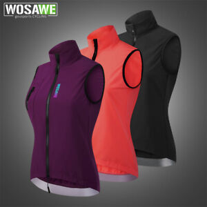 WOSAWE Lady Cycling Vest YKK Full Zip Lightweigh Breathable Water Repellent Coat