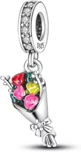Ramo de flores dije rosas mamá hija amor genuino plata esterlina 925 cuentas - Imagen 1 de 1