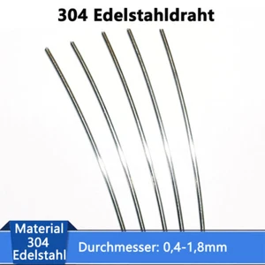 304 Edelstahl Federstahldraht Durchmesser 0,4-1,8mm Stahldraht DIY/ Industriell - Bild 1 von 4