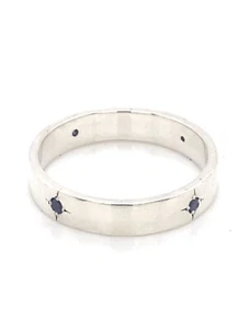 Bandring mit facettiertem Stein und Saphir - Bild 1 von 2