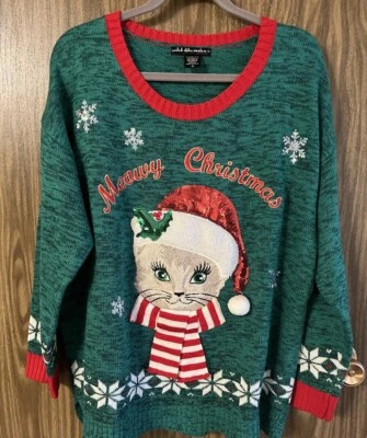 United States Sweaters Meowy Christmas 1X Cat Xmas Sweater - Image 1 of 4