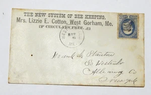 BEE KEEPING / NEW SYSTEM - West Gorham MAINE - ADVERTISING Cover w 1c BANKNOTE - Picture 1 of 1