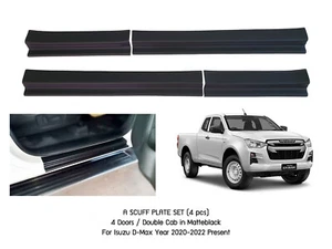 4 Doors Matteblack Sill Scuff Plate For Isuzu D-Max Dmax Crew Cab 2020-2022 RG01 - Picture 1 of 6