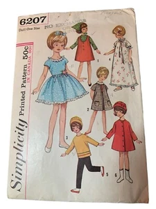 Simplicity 6207 Doll Dress Pattern19-Inch Little Girl Doll 1960s - Picture 1 of 3