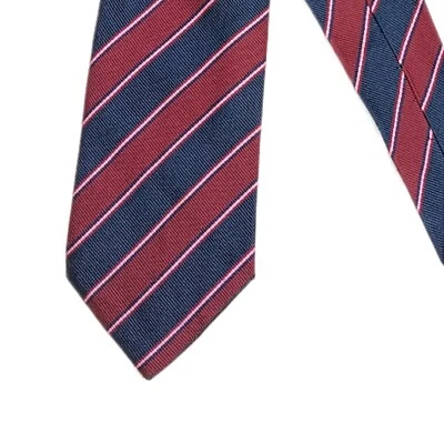 Paul Stuart Silk Repp Tie Men’s Long 62” Burgundy Navy Designer Classic New - Image 1 of 4