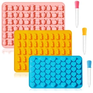 Gummibärchen Form Bonbon Formen Silikon Schokoladenform Silikonform Herz 3 Stück - Bild 1 von 2