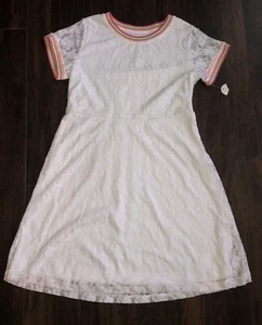 New Wonder Nation Girls Size Large 10/12 Plus White Lace Dress Summer - Picture 1 of 2