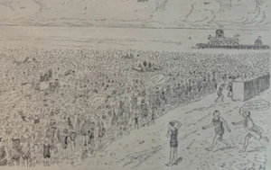 Summer Holidays UK Beach Crowds Original 1919 Punch Mag Cartoon Illus ~17x11" - Picture 1 of 4