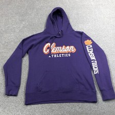 Clemson Tigers Hoodie Women Large Purple Pull Over Sweater Sweatshirt Ladies