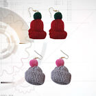  2 Pair Miss Winter Pompom Hat Earring Earrings for Women Trendy
