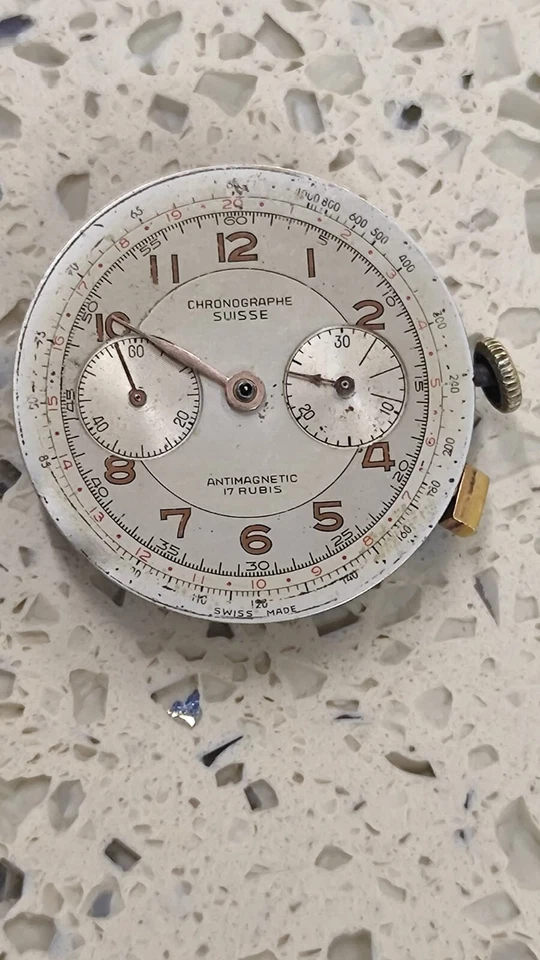 Винтажный Landeron Cal. 51 Ручной хронограф не работает хороший баланс детали - Изображение 1 из 4