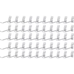 6 Inch Heavy Duty Slatwall Hook 25lbs Capacity Pegboard Hooks - 50 Pieces - Picture 1 of 1