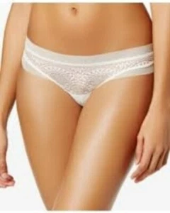 Black by Calvin Klein Ivory Limited-Ed QF1787 Endless Sheer-Lace Thong M #68877 - Picture 1 of 1