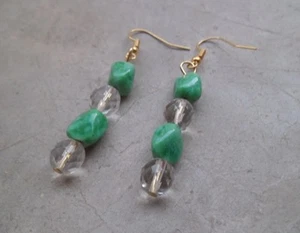 Boucles d'oreilles avec des perles vintage en céramique et verre - Imagen 1 de 3
