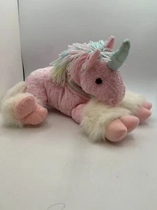 2001 Pink Commonwealth Plush Large 12" Unicorn Stuffed Multicolor Mane Tail - Picture 1 of 13