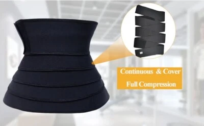 Entrenador de cintura para mujeres/hombres modelador de cuerpo cinturón de sudor abdomen banda adelgazante envoltura 5 m Foto 1 de 4