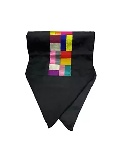 Korean Traditional Jogakbo Silk Patchwork Fine Dining Tea Table Runner Black - Picture 1 of 2