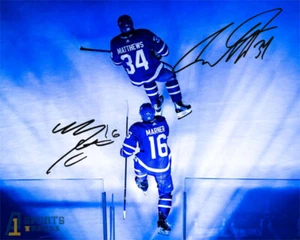 Auston Matthew Mitch Marner Toronto Maple Leafs Signed Photo Autograph Print - Picture 1 of 6