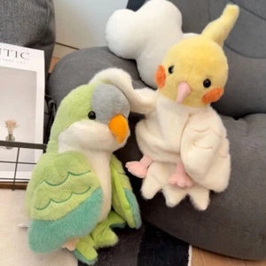 Kawaii Cockatiel Budgerigar Monk Parakeet Hand Puppet Bird Soft Stuffed Toy _ga - Photo 1/18