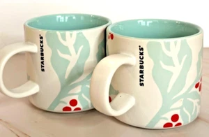 Starbucks 2018 Holiday Christmas Coffee Mugs ~ Cups Holly Berry 12 Oz - Picture 1 of 11