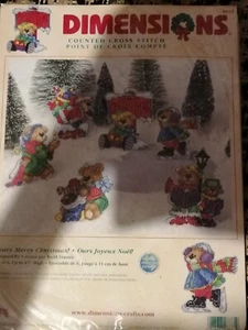Abmessungen gezählt Kreuzstich-Kit 8661 Todd Trainer Beary Frohe Weihnachten NEU - Bild 1 von 3