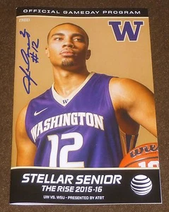 ANDREW ANDREWS SIGNED SENIOR NIGHT GAMEDAY PROGRAM WASHINGTON HUSKIES BASKETBALL - Picture 1 of 2