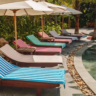 ARKWRIGHT HOME California Cabana Chaise Lounge Chair Towels (Pack of 2) Fitted Pocket, 30x85