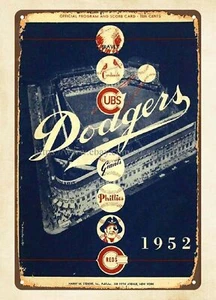 1952 baseball  v  Program metal tin sign wall decor - Picture 1 of 4