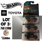 Lot Of 3: Hot Wheels 56th Pearl and Chrome 2024 Die-Cast Toyota Land Cruiser 2/6