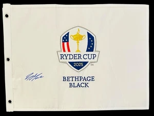 Robert MacIntyre Signed 2025 Ryder Cup Flag Bethpage Black Europe Autograph +COA - Picture 1 of 5