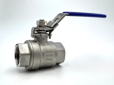 3/4" Inch Ball Valve Female NPT Stainless Steel 316 FULL PORT WOG 1000 Lockable - Image 1 of 4